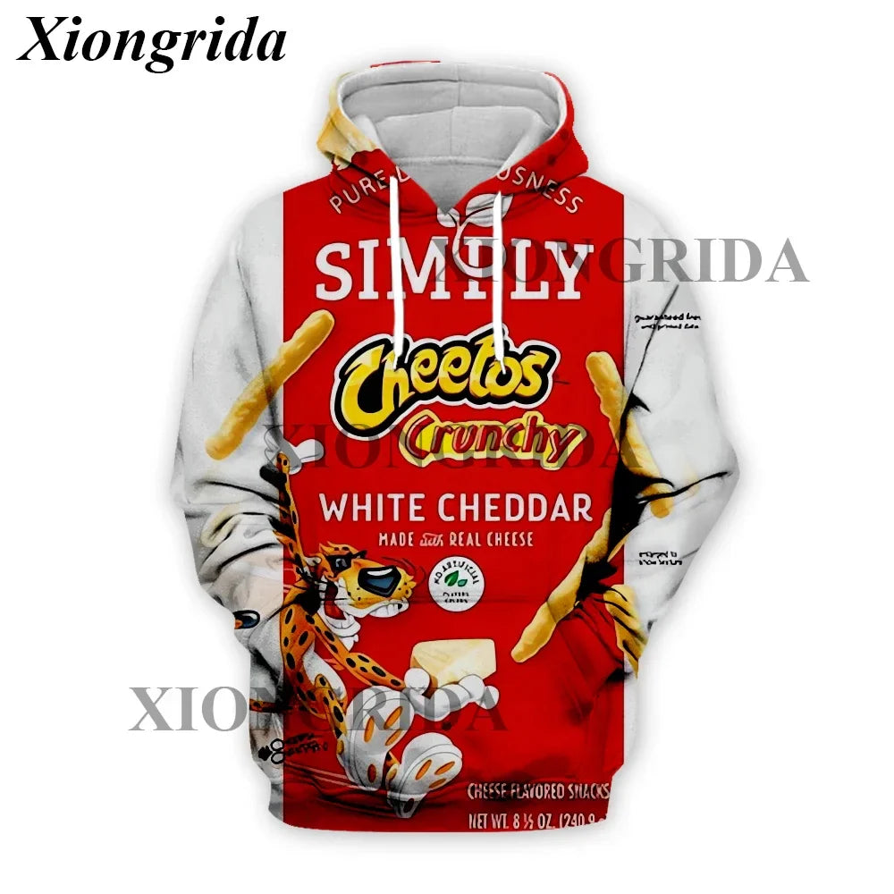 Novelty Hot Cheetos 3D Printed Hoodie — Unisex Harajuku Sweatshirt Pullover S-5XL
