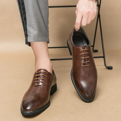Luxury Men’s Leather Oxford Dress Shoes – High-Quality Gentleman Wedding & Office Shoes 2024
