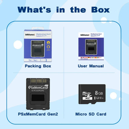 BitFunx PSxMemCard Gen2 SD2PSX – Memory Card Adapter for PS1/PS2 with SD Card Reader for Game Saves