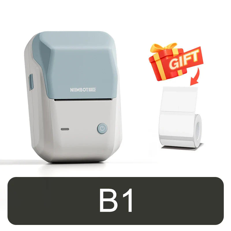 NIIMBOT B1 Portable 2-Inch Thermal Label Printer – Mini Bluetooth Adhesive Sticker Maker for Smartphone & PC