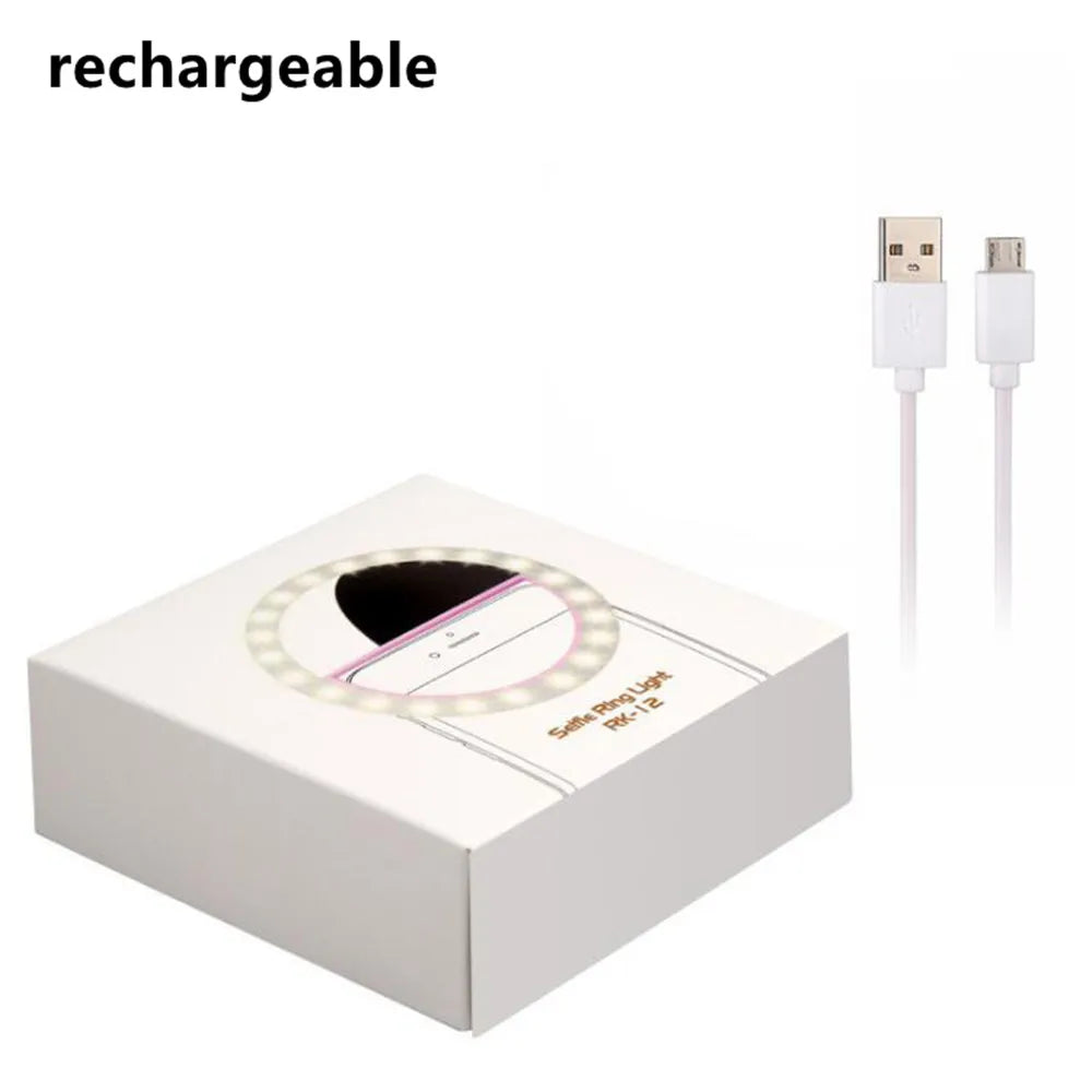 Portable LED Selfie Ring Light - Battery-Operated Photographic Lighting for Phone Photography and Video, Compatible with iPhone