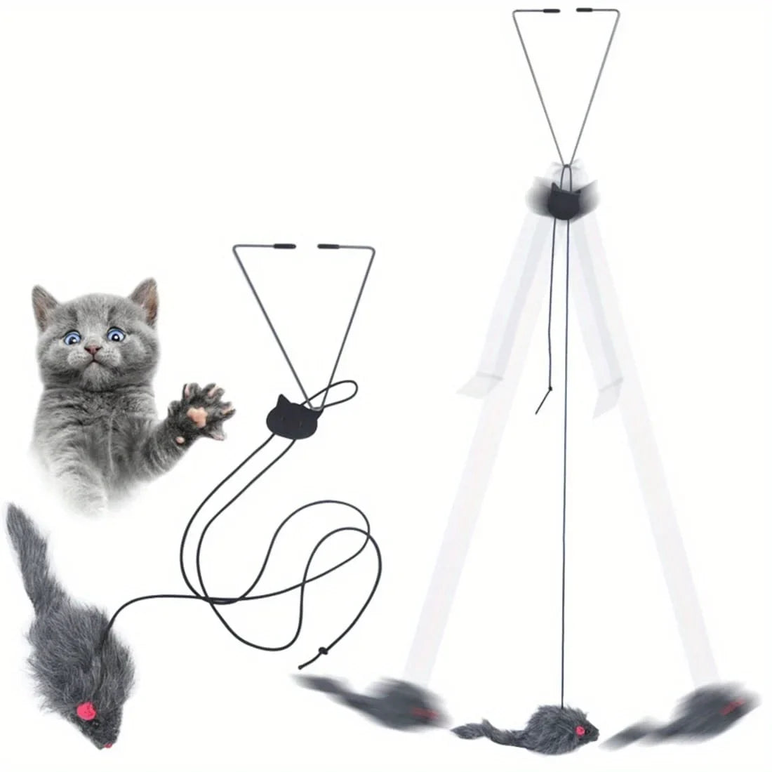 Door Hanging Cat Toy - Interactive Stress Relief Hanging Toy for Kittens & Cats