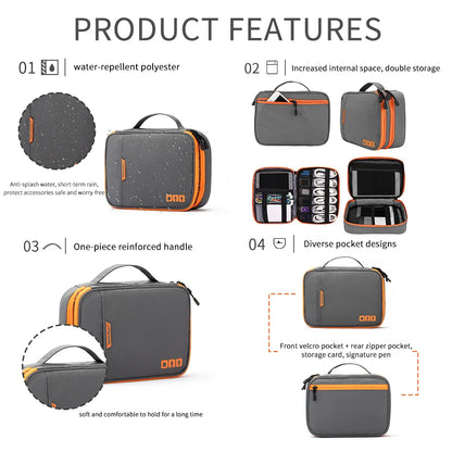 Portable Cable Storage Bag – Digital Electronics Organizer Pouch for USB Cables, Chargers & Travel Accessories