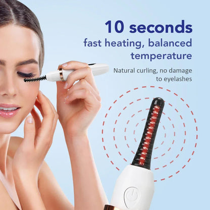 Electric Eyelash Curler – Fast Heating, Long-Lasting Natural Lash Comb, Professional Portable Heated Curling Brush
