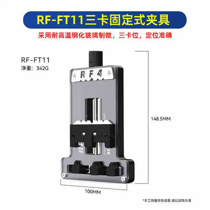 RF4 FT02 Universal PCB Holder – Precision Mainboard Fixture with Adjustable Clamp for IC Chip Repair & Soldering