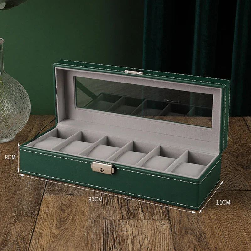 Handmade Luxury Wooden Watch Box – 6/10/12 Grid Display Case & Jewelry Organizer for Watches
