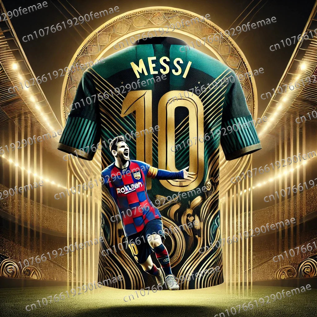 Classic Messi #10 Men's Football Jersey – Breathable, Sweat-Wicking T-shirt for Matches & Training