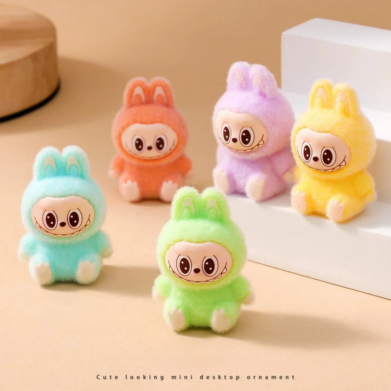 10pcs Lububu Anime DIY Flocked Action Figures — Kawaii Desktop & Car Pendant Dolls, Christmas Gift Toy