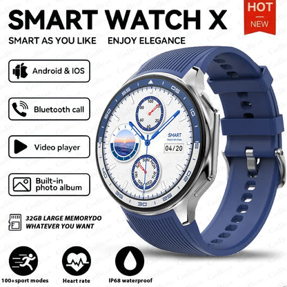 2024 OPPO Watch X Smartwatch — AMOLED 32GB, Waterproof, Bluetooth Call, TWS Music, 3D UI, Video Playback for Men