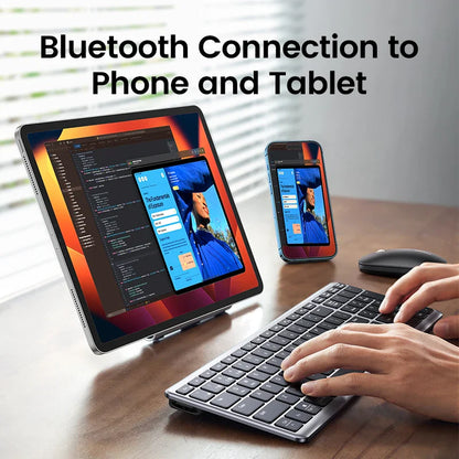 UGREEN Wireless Bluetooth 5.0 & 2.4G Keyboard – 99 Keycaps Russian/Korean/English, USB-C Rechargeable for MacBook, iPad, PC & Tablet