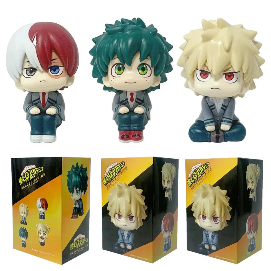 10cm My Hero Academia Anime Figures – Midoriya Izuku, Bakugo Katsuki & Todoroki Shoto PVC Action Statuette Collectible Toy Set