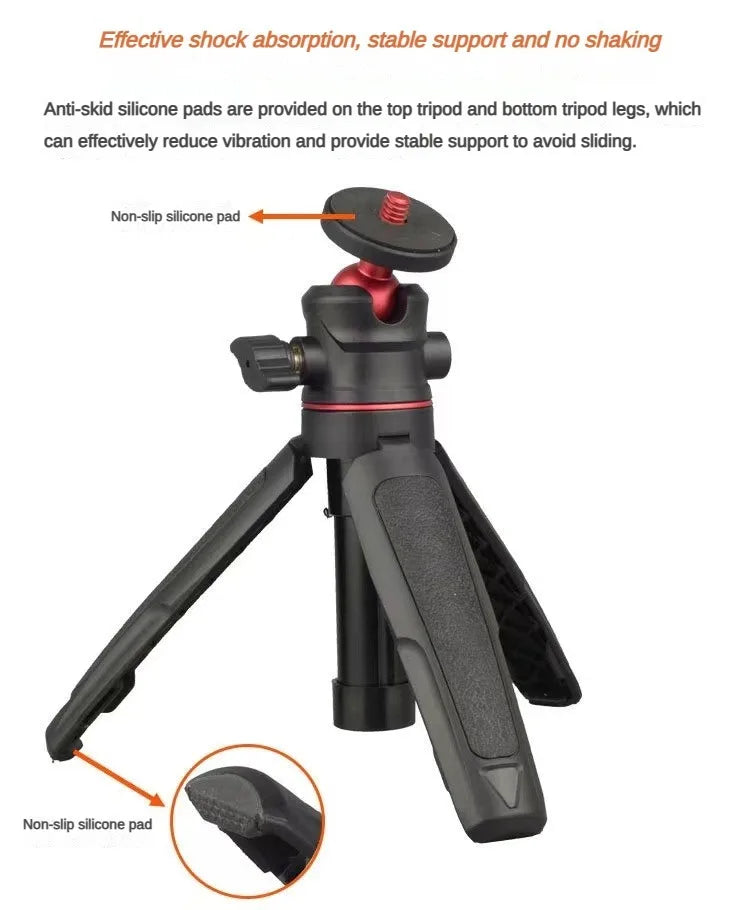 Mini Desktop Selfie Stick Tripod - Handheld Camera Stand, Portable Retractable Vlog & Phone Mount