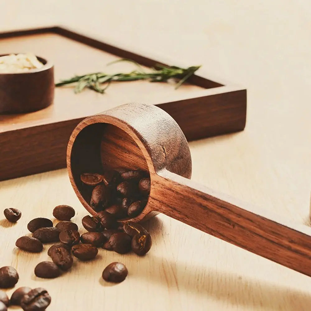 Wooden Measuring Spoon Set for Kitchen – Tea, Coffee, Sugar & Spice Scoops Cooking Tools