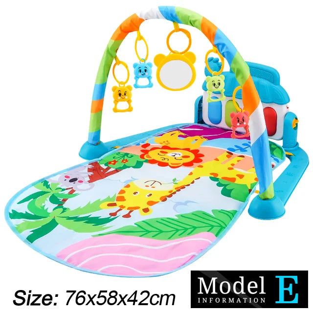 Baby Fitness Stand Music Play Gym – Newborn Piano Crawling Blanket & Pedal Activity Toy for Early Education (0-36 Months)