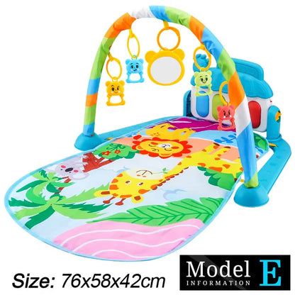 Baby Fitness Stand Music Play Gym – Newborn Piano Crawling Blanket & Pedal Activity Toy for Early Education (0-36 Months)
