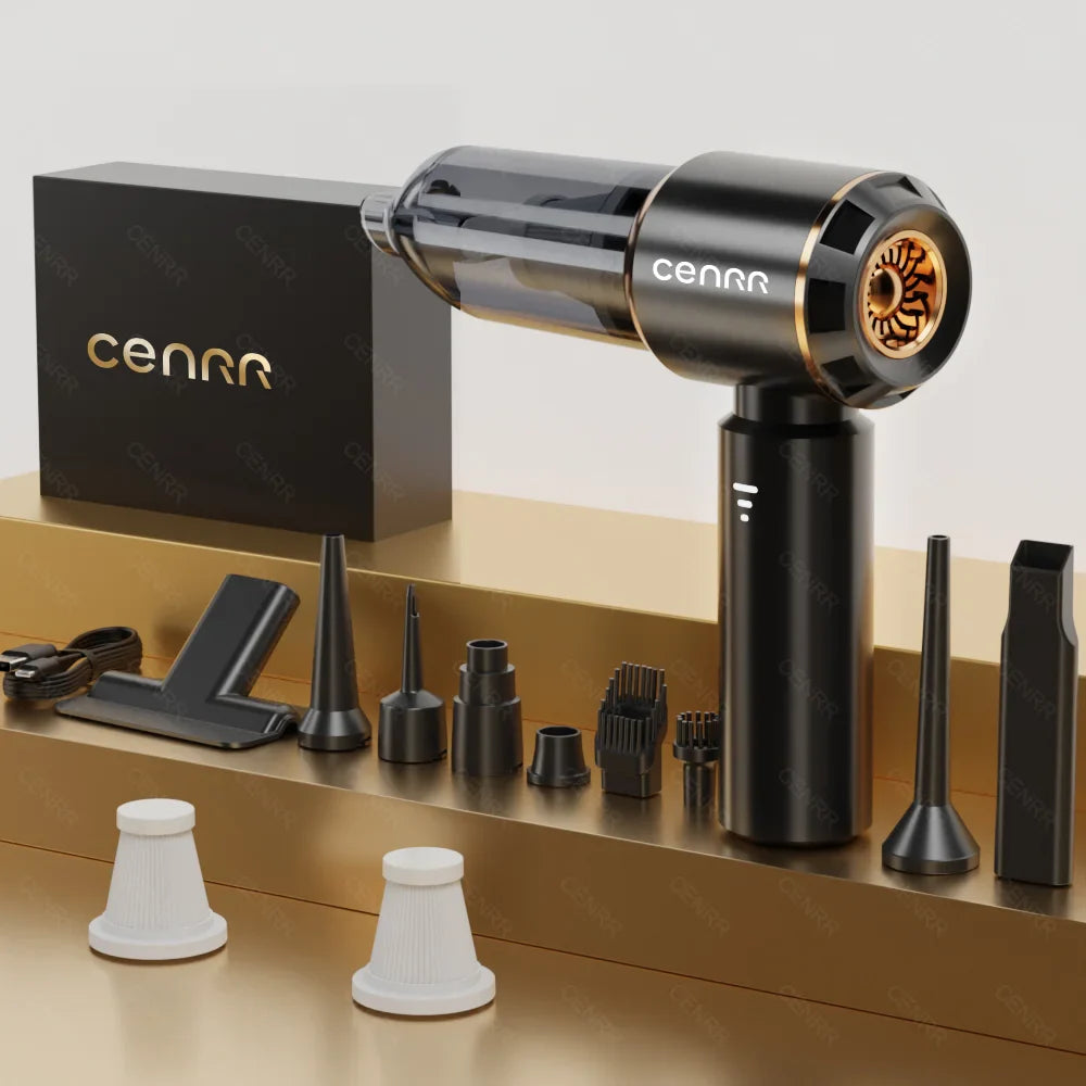 CENRR 360000PA Mini Cordless Car Vacuum Cleaner – Powerful Handheld Portable Wireless Cleaning Machine