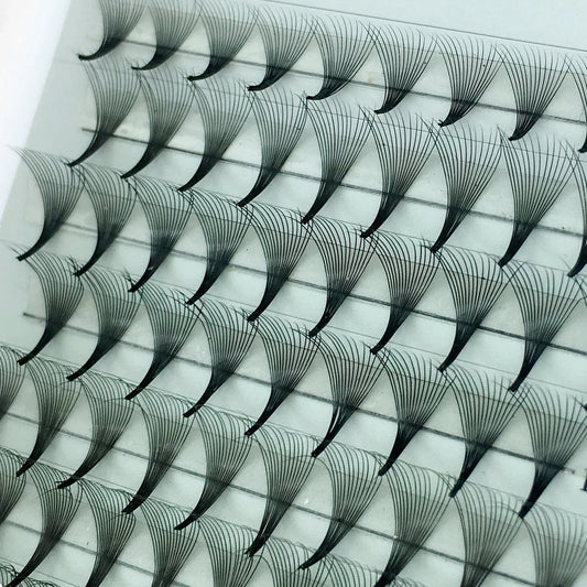 10D Premade Volume Eyelash Fans – Long Stem 3D-6D Pointy Base False Lash Clusters