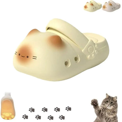 Women's Cat Paw Mules - Waterproof Soft Anti-Slip Closed-Toe Slippers