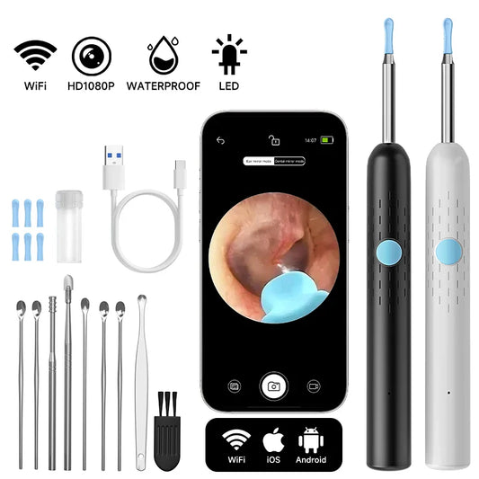 WiFi Visual Ear Sticks – HD 1080P 4.2MM Mini Otoscope Camera, Wireless Ear Picker & Cleaner, Endoscope for Ear Wax Removal & Health Care