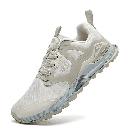 HOBIBEAR Unisex Hiking Sneakers – Lace-Up Outdoor Walking Shoes with Artificial Leather