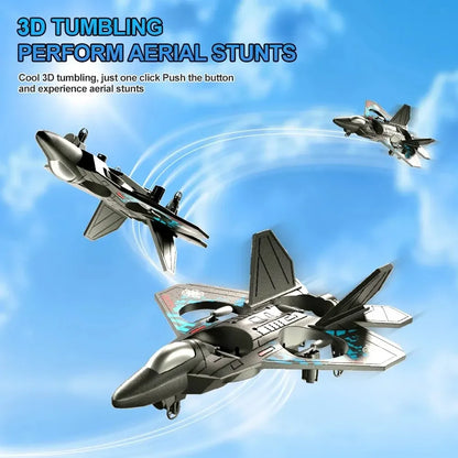 2.4G RC Fighter Plane - Gravity-Sensing EPP Foam Glider with Lights for Boys