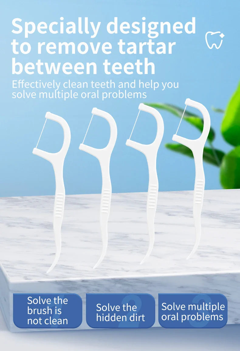 50/150/300PCS Mint & Original Dental Floss Picks – Interdental Cleaning Tools in Two Styles