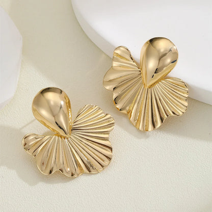 KMVEXO Punk Geometric Stud Earrings – Vintage Apricot Leaf Jewelry for Women 2024
