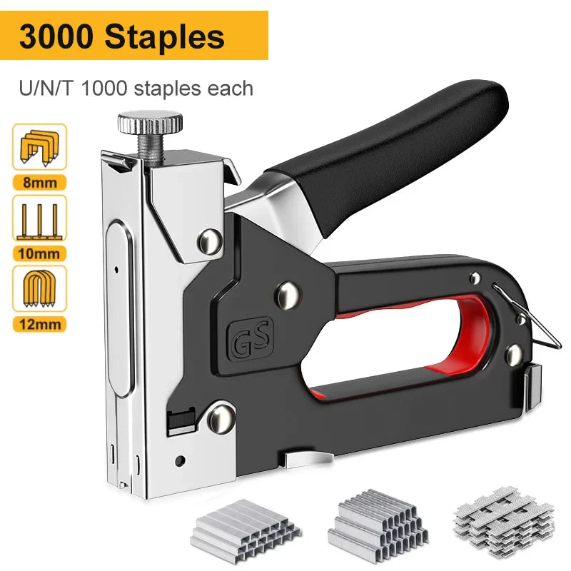 Manual Light-Duty Nailing Gun – Home & Woodworking Staple Gun for Carpentry, U/T/N Type Direct Nail Tool for DIY Projects