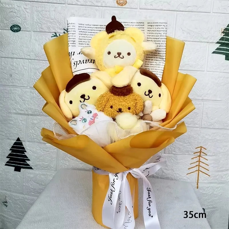 Sanrio Kuromi Plush Flower Bouquet — Soft Plush Doll Gift for Christmas, Valentine's Day, Birthday & Wedding Party