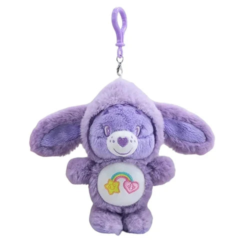 Care Bears Plush Keychain - 17cm Rabbit Ear Hood Furry Cartoon Bag Charm