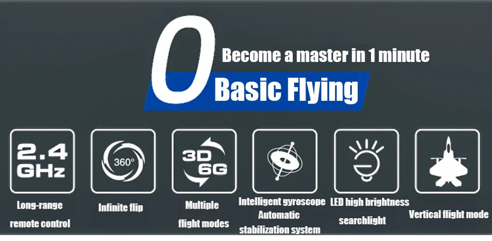 RC F22 Stunt Plane — 2.4G Remote Control 3D Glider Airplane EPP Foam Toy for Kids
