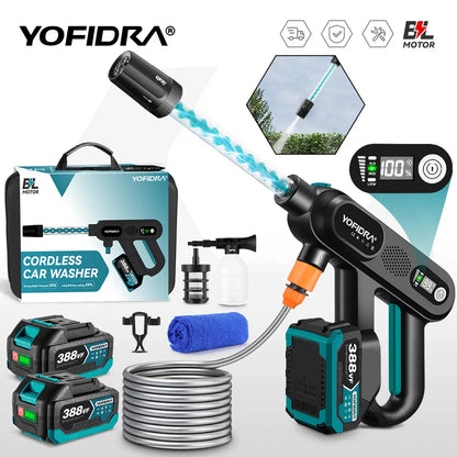 YOFIDRA 220Bar Brushless High Pressure Car Washer – 3 Gear Electric Spray Gun for Makita 18V Battery, Garden & Vehicle Cleaning