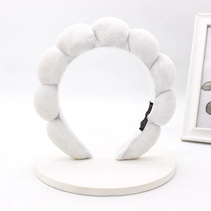 Velvet Sponge Spa Headband – Wide Padded Makeup & Face Washing Hairband for Skincare, Shower & Beauty Routine for Women & Girls