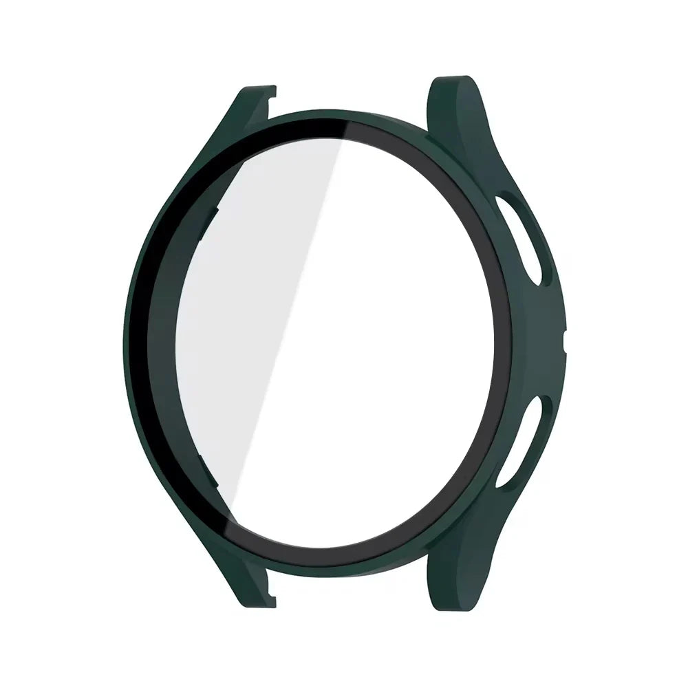 Tempered Glass & PC Bumper Case for Samsung Galaxy Watch 4/5/6/7/8 – Full Coverage Protective Cover (40mm & 44mm)