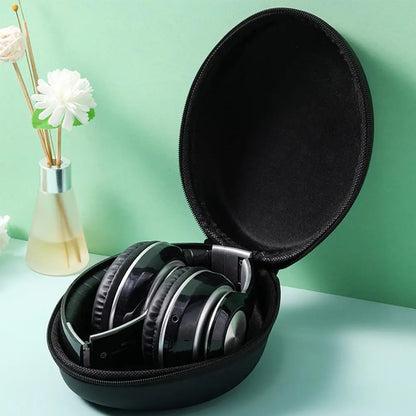 Shockproof Black Headphone Carrying Case – Portable Travel Pouch for Earphones & Headsets