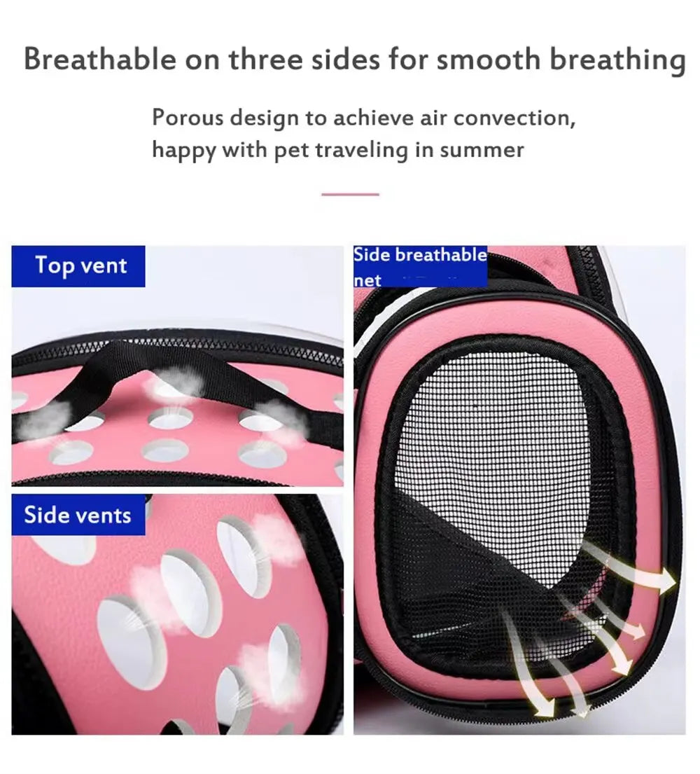 Travel in Style with the Pet Shoulder Bag - Breathable, Transparent Capsule Cat Carrier Handbag for Outdoor Adventures with Your Puppy or Kitten
