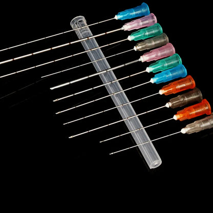 50pcs Disposable Blunt-Tip Cannula Needles — 22G 23G 25G 27G 18G Micro Body Piercing Syringe, 50mm/70mm