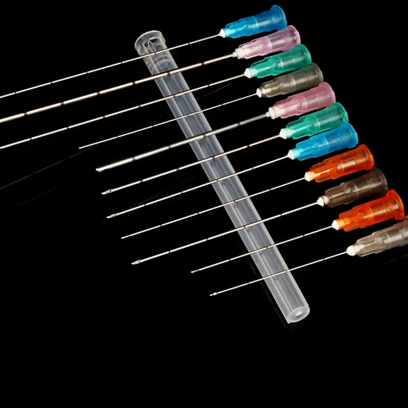 50pcs Disposable Blunt-Tip Cannula Needles | 18G–27G Micro Piercing Syringe