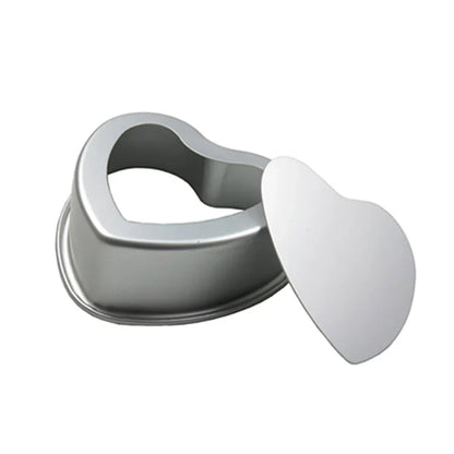 Aluminum Alloy Heart-Shaped Cake Molds with Removable Bottom - 3/4/5/6/7/8/10 Inch Baking Mould Tool for Cakes, Muffins, Bread, and Cheese