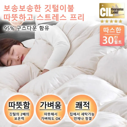95% White Goose Down Quilt – Winter Cotton, Thick & Lightweight, High-Quality Breathable Household Bedding
