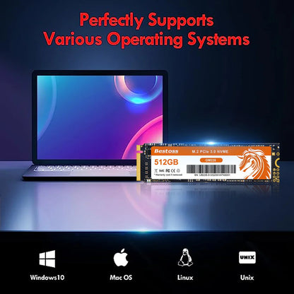 Bestoss NVMe M.2 SSD – 256GB, 1TB Internal Solid State Drive for Notebook, Gaming PC, Laptop