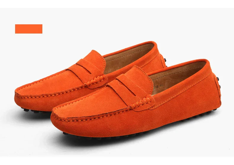 Men's High-Quality Leather Loafers – Casual Moccasins Slip-On Flats, Fashion Driving Shoes, Size 38-49