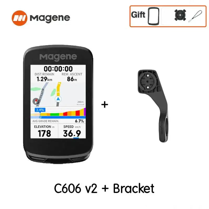 Magene C606V2 GPS Bike Computer – Touchscreen Cycling Speedometer with WiFi, Bluetooth, ANT+, Navigation, Climb & Odometer Functions