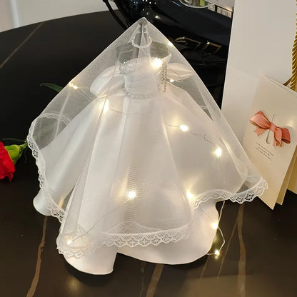 1/6 Mini Bride Doll Wedding Gown Set – Display Mannequin with Stand for Doll Clothes