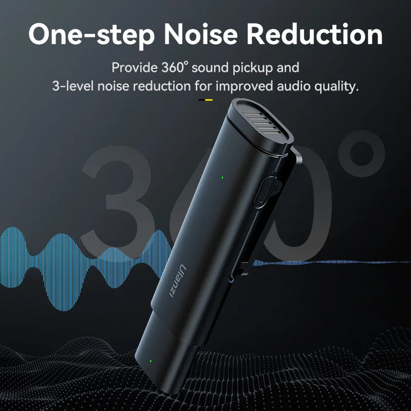 Ulanzi WM-10 Wireless Lavalier Microphone – 1-to-1 USB-C Mic for Android & iPhone, Windproof Sponge for Live Streaming & Recording