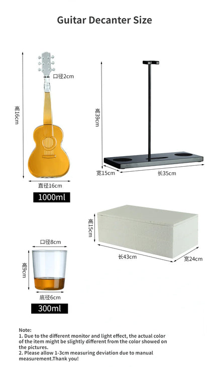 High Borosilicate Glass Wine Decanter – Guitar & Violin Shaped Thickened Transparent Bottle, Decorative Craft Wine Set