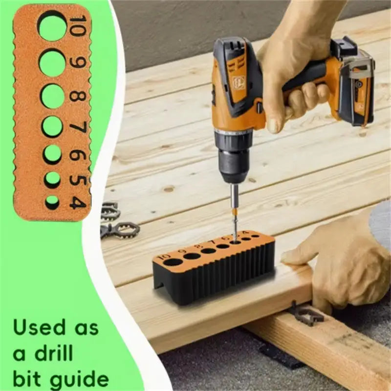 Multi-Size Drill Guide Jig – 4–10mm Precision Drill Bit Alignment Tool for DIY Woodworking, Joints & Accurate Hole Positioning