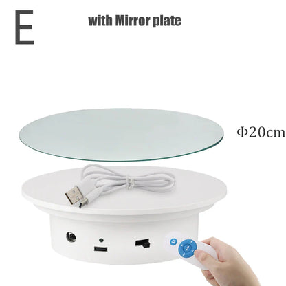 BFOLLOW 20/30/40cm Remote Control Electric Turntable – 360° Rotating Rechargeable Mirror Display Stand for Photography & Video