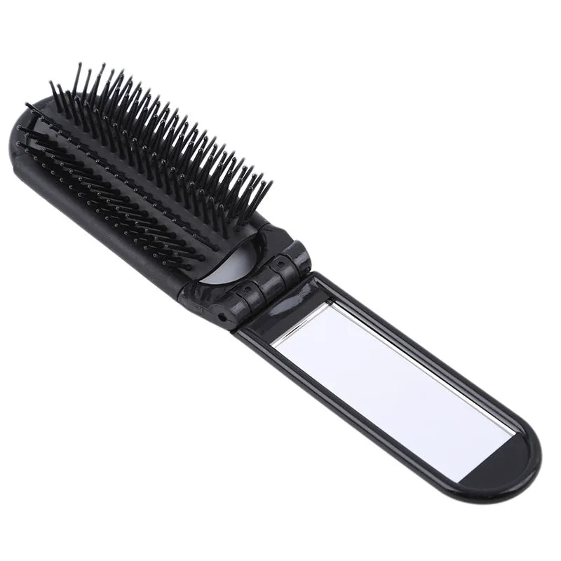Portable Folding Comb with Makeup Mirror – Compact, Foldable Massaging Comb for Girls & Travel Bags