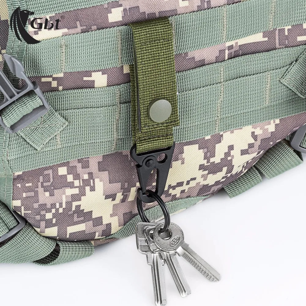 Tactical Molle Keychain with Metal Hook – Nylon Backpack Key Holder